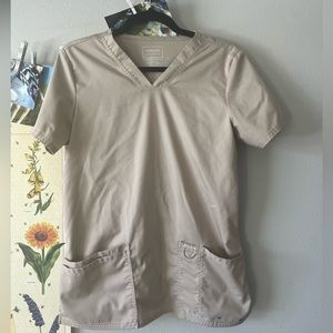 Cherokee Tan Scrub Top